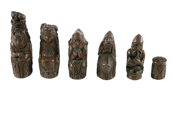 Chess Pieces - Resin - Medieval Natural Stained - 3.75"