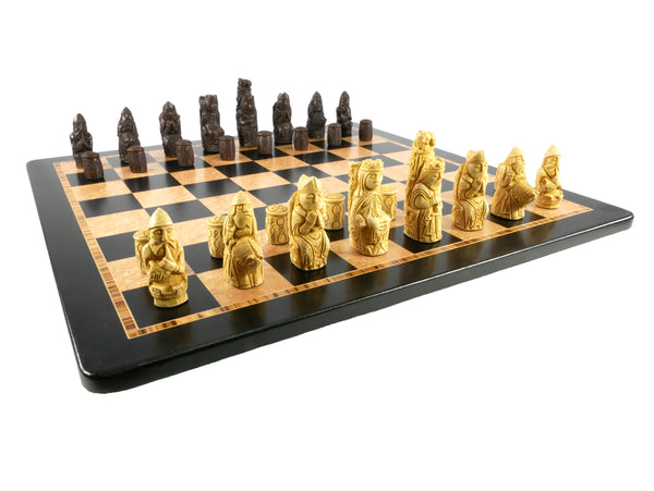 Chess Set - Medieval Resin Chessmen on Ebony/Birdseye Board
