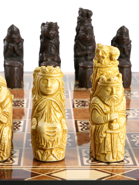 Chess Set - Medieval Resin Men on Marrakesh Decoupage Board