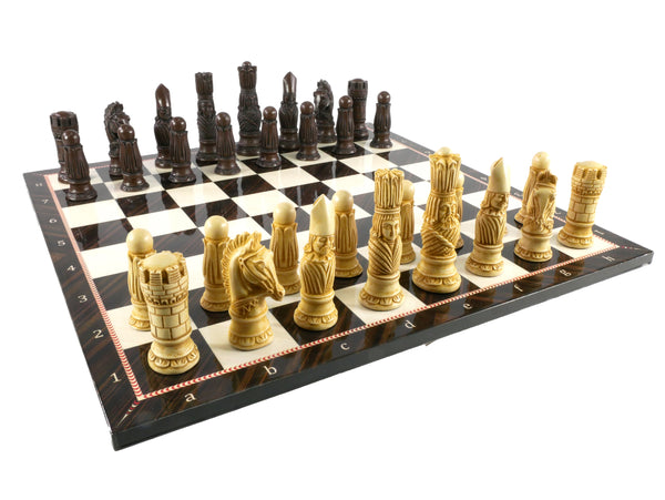 Chess Set - Victorian Resin Men on Elegance Decoupage Board