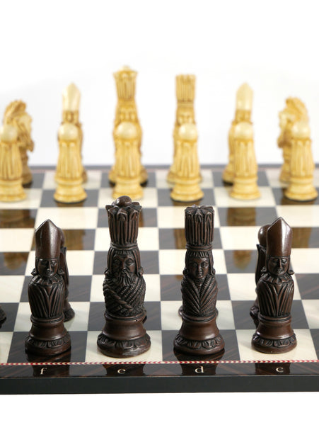 Chess Set - Victorian Resin Men on Elegance Decoupage Board