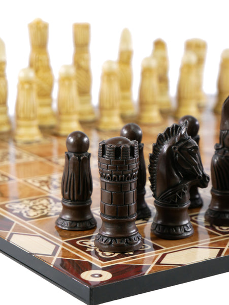 Chess Set - Victorian Resin Men on Marrakesh Decoupage Board