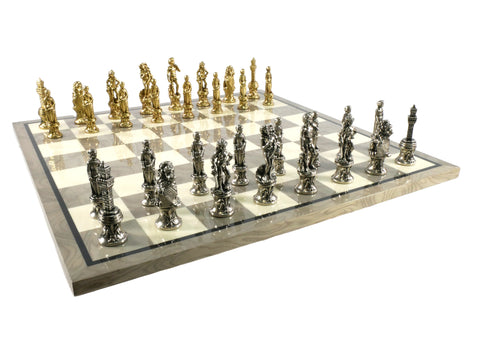 Chess Set - Florence Metal Men on Grey Briarwood Chess Board