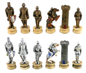 Chess Pieces - Knights in Armor Hand Painted Resin Chess Pieces