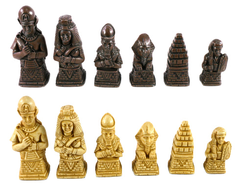 Chess Pieces - Resin - Egyptian Natural Stained - 3.75"